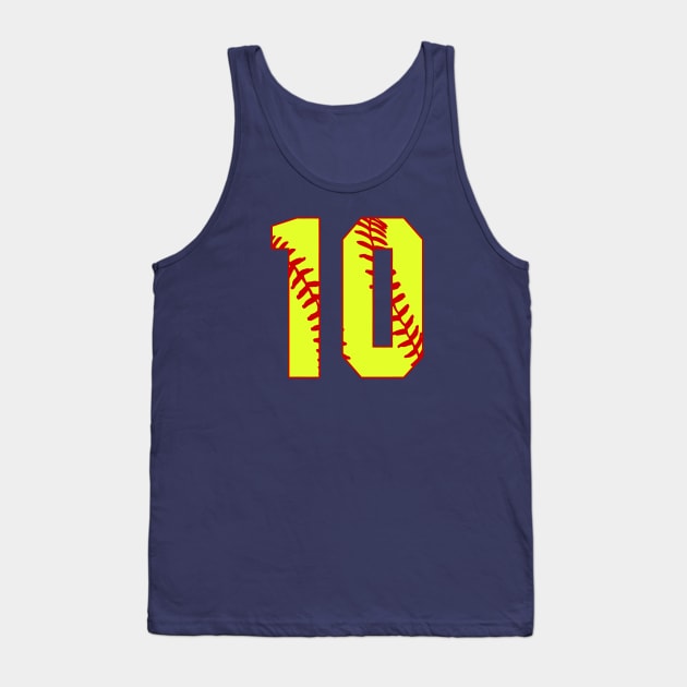 Fastpitch Softball Number 10 #10 Softball Shirt Jersey Uniform Favorite Player Biggest Fan Tank Top by TeeCreations